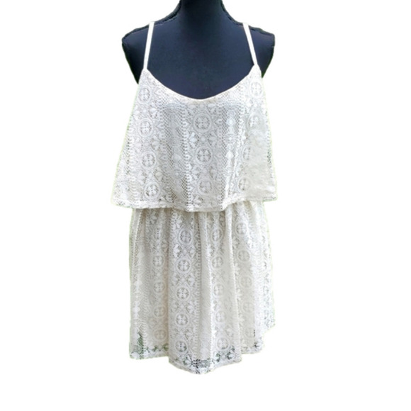 Rue21 Dresses & Skirts - 𝅺Creamy white lace ruffle top spaghetti strap dress